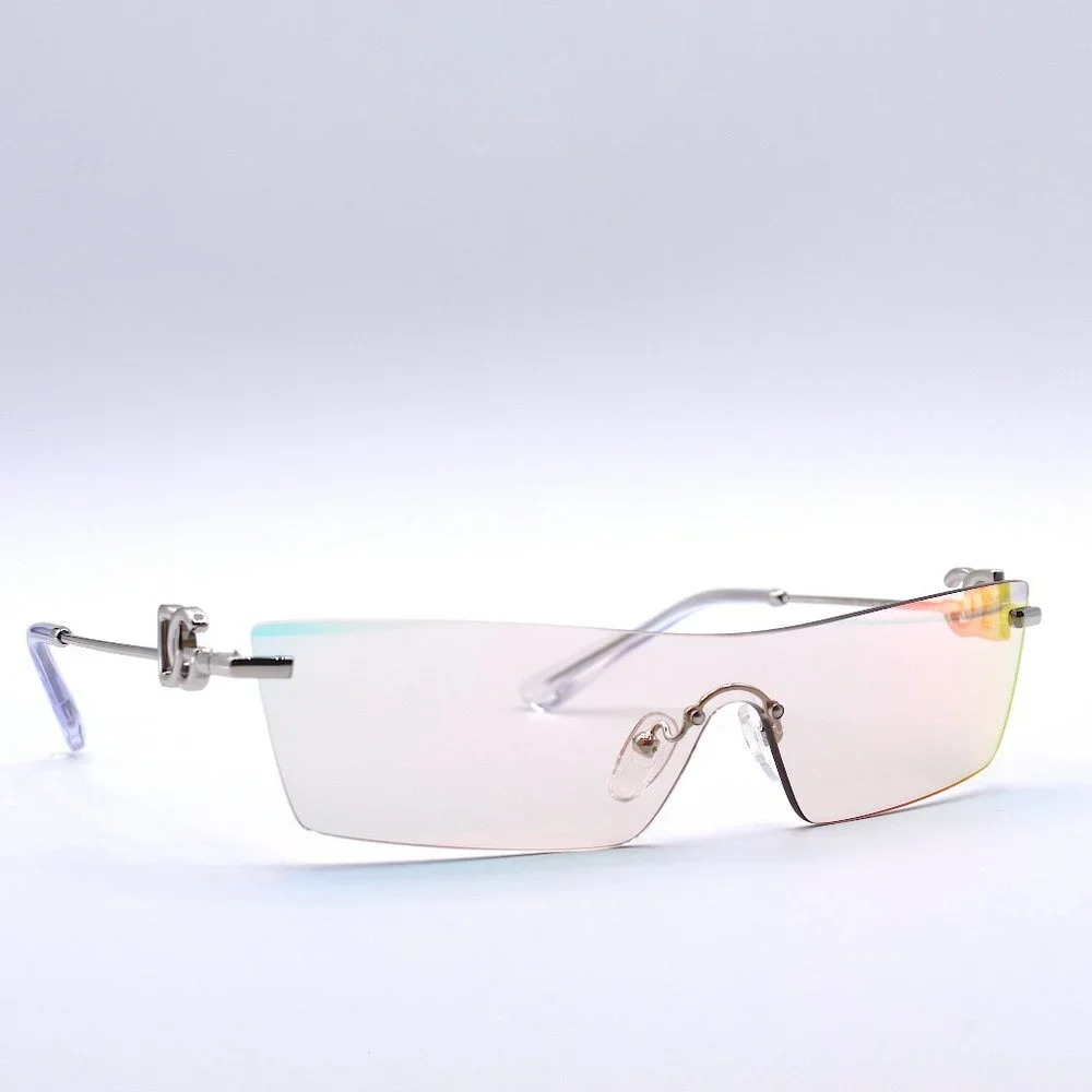 NEW DOLCE & GABBANA DG2292 IRIDESCENT RIMLESS SHIELD AUTHENTIC SUNGLASSES - Picture 13 of 15